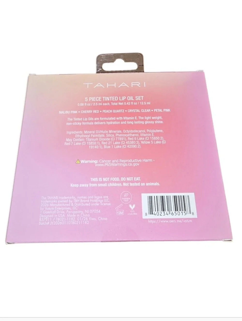 Tahari Lip Oil Set - Pink & Nude Mix
